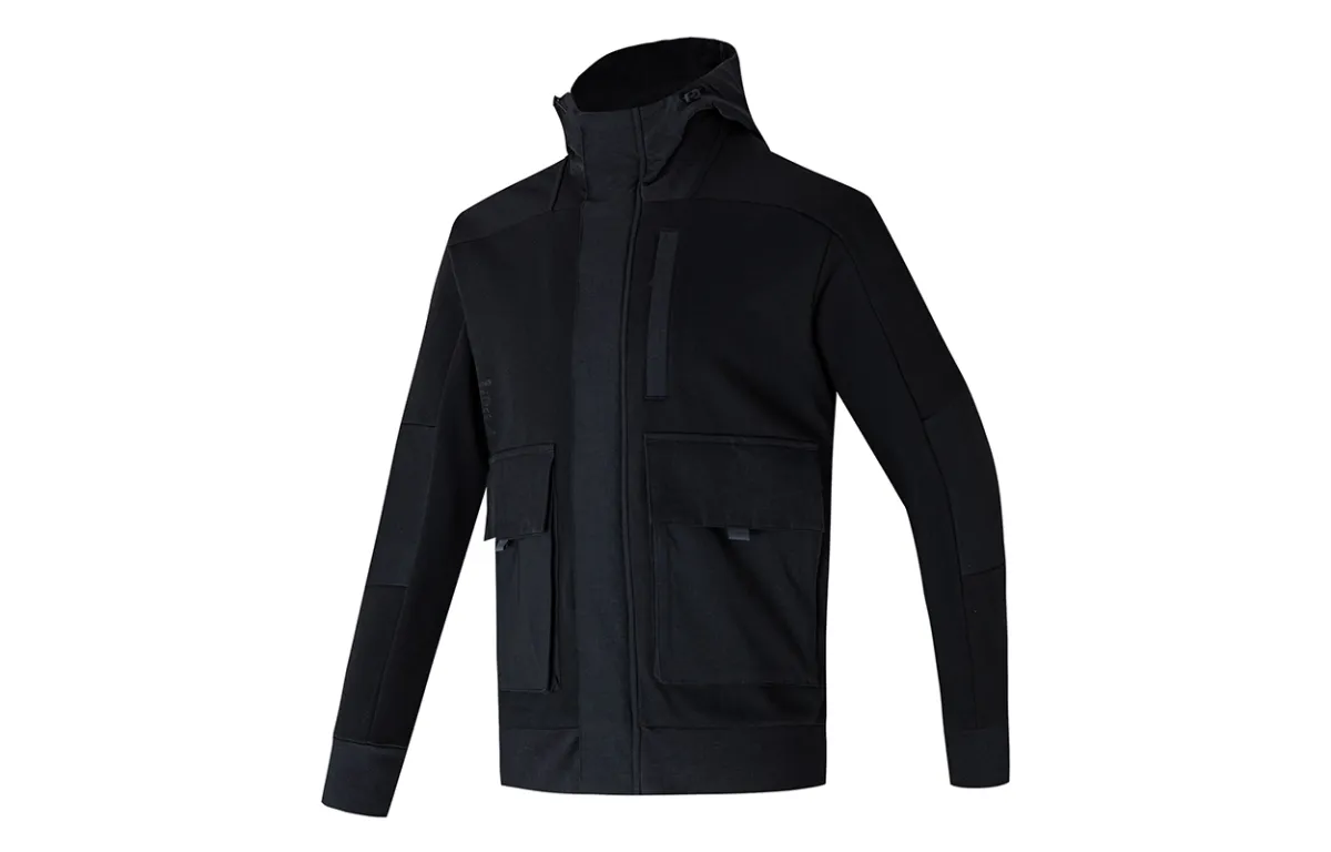 Adidas Jackets Men's Black Stand Collar Moderate Workwear