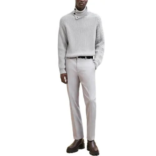 HERMES Cashmere Sweater Men's Gray White