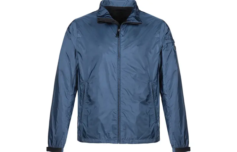 PRADA Jackets Men's Danube Blue Lapel Moderate Other