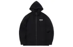 Li Ning Letter Logo Fleece Lined Hooded Casual Knitted Fabric Sports Sweatshirt Jacket Men's New Standard Black