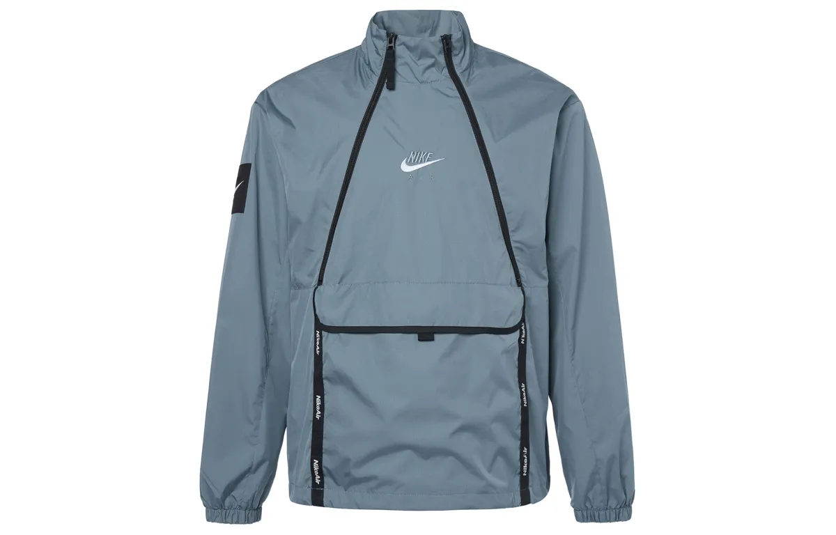 Nike Jackets Men's Ozone Blue Stand Collar Moderate Straight Fit