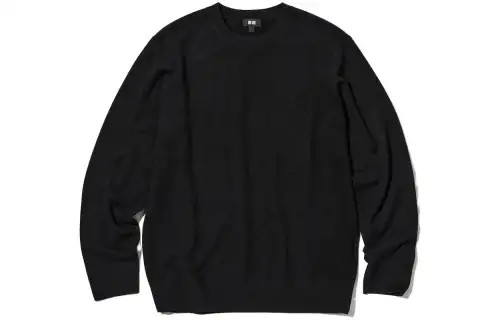 UNIQLO Sweaters Unisex Black Crew Neck Moderate Other