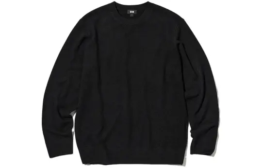 UNIQLO Sweaters Unisex Black Crew Neck Moderate Other