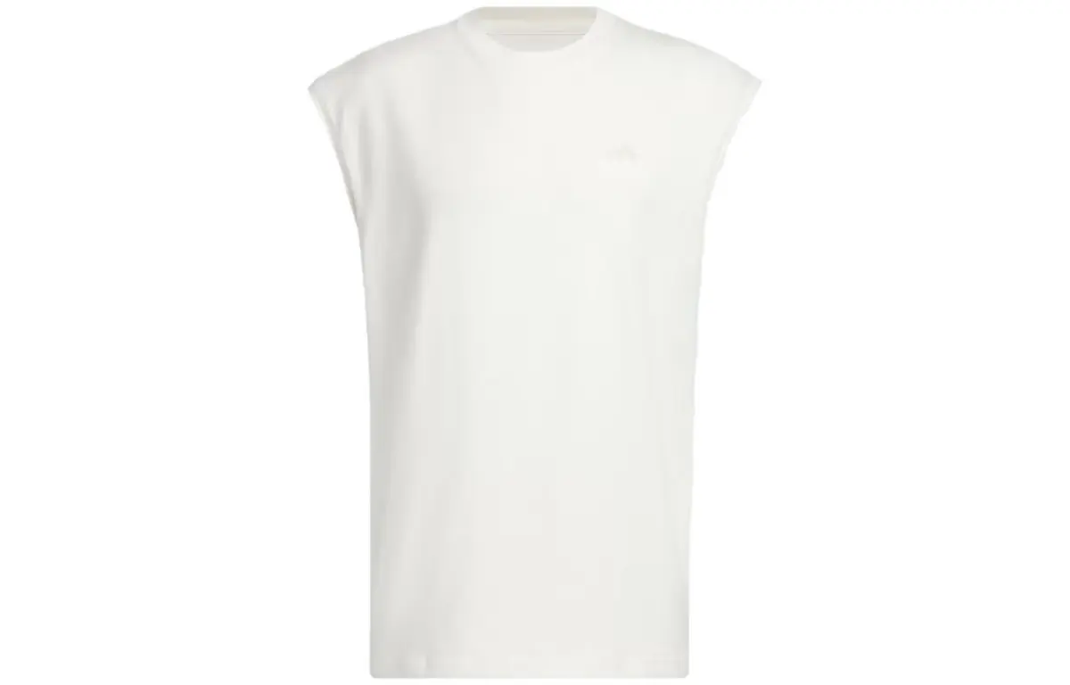 Adidas Tank Tops Men's White Crew Neck Moderate