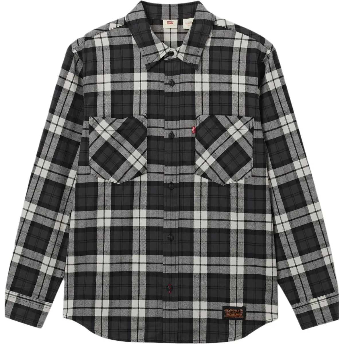 Levi's Shirts Men's Black Plaid Lapel Moderate Other