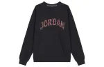 Jordan ESSENTIALS Knit Panel Letter Fleece Lined Sports Long Sleeved Sweatshirt Men's Black