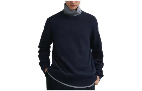 UNIQLO Sweaters Unisex Navy Blue Crew Neck Moderate Other
