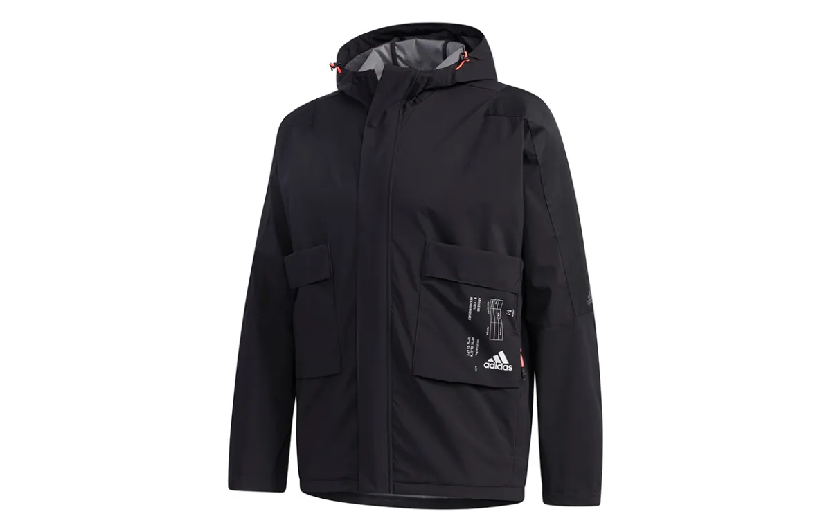 Adidas Jackets Men's Black Hooded Moderate Workwear