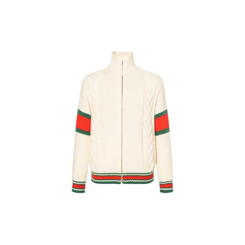 GUCCI Cable Knit Bomber Jacket