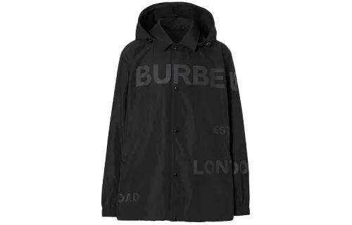 Burberry Jackets Men's Black Hooded Moderate Other