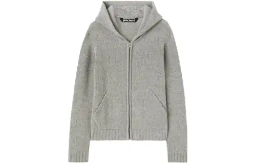 PALM ANGELS Logo Intarsia Knitted Hoodie