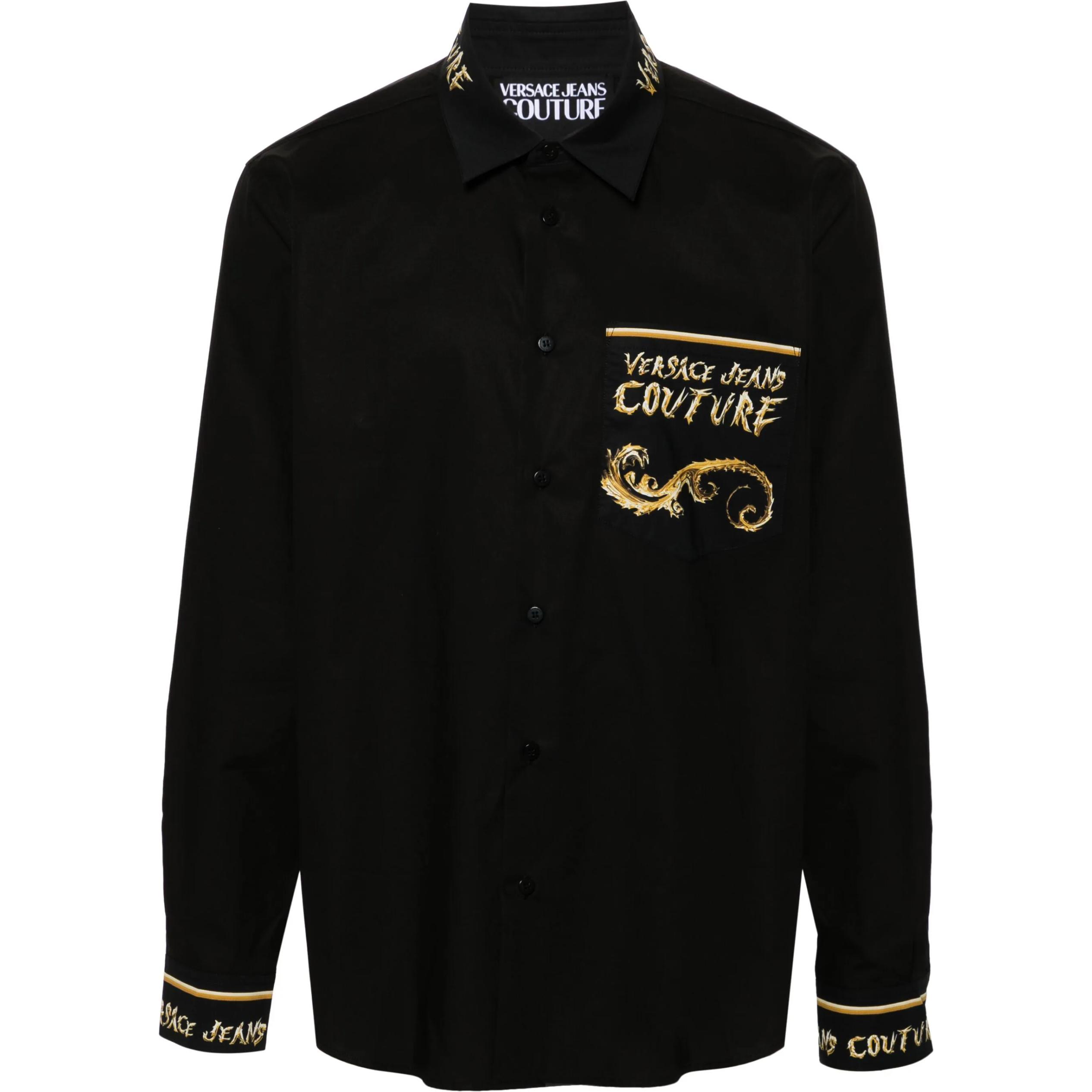 Мужская рубашка Versace JEANS COUTURE Logo (черная)