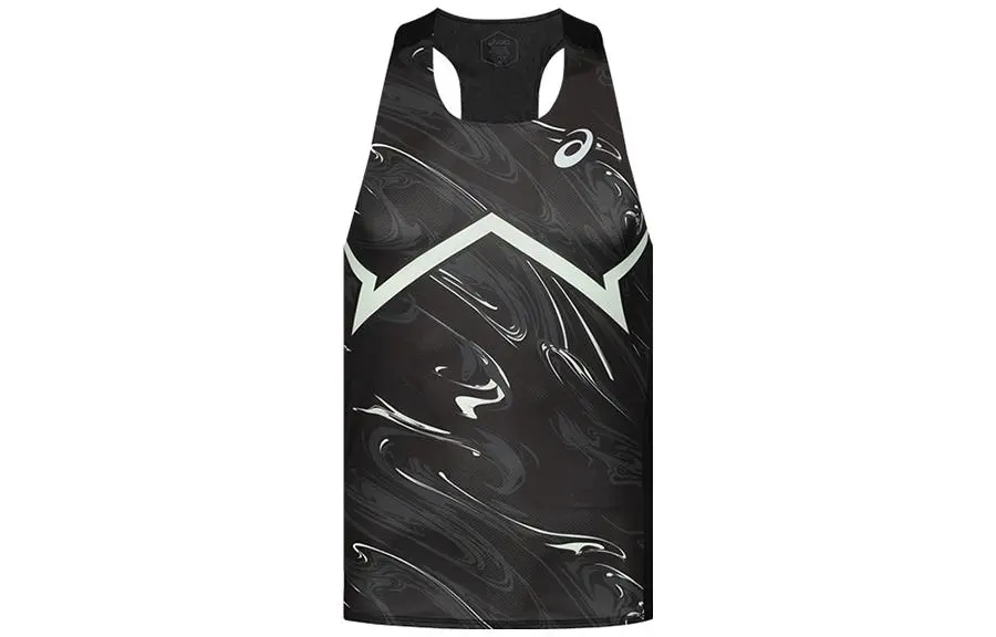 ASICS Tank Tops Men's Black Crew Neck Moderate Straight Fit