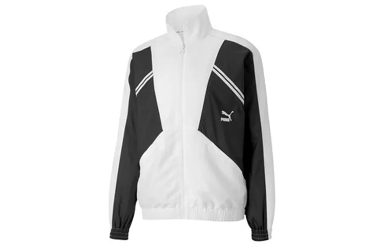 PUMA Jackets Men's White Stand Collar Moderate Other