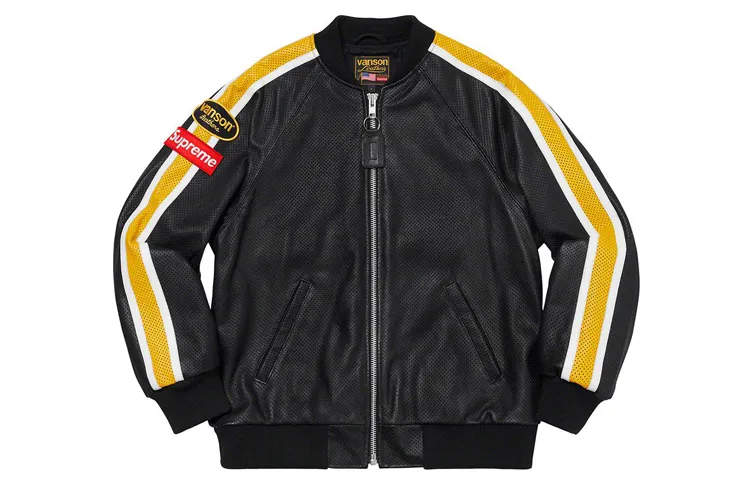 Supreme x Vanson perforated bomber jacket