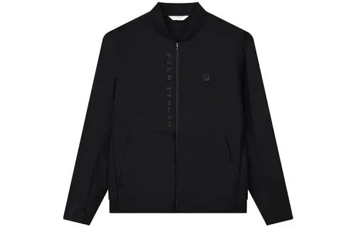 FILA Jackets Men's Pitch Black Baseball Collar Moderate Other