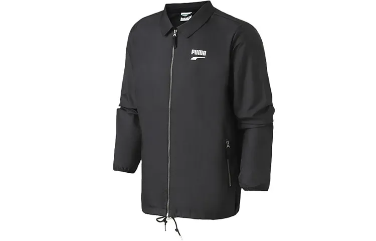PUMA Jackets Men's Black Lapel Moderate Other