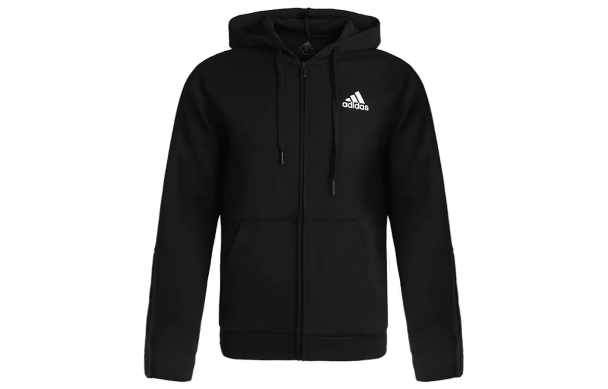 Adidas Jackets Men's Black Hooded (Non-detachable) Moderate Straight Fit