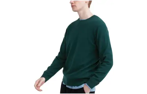 UNIQLO Knitwear Men's 54 Green Crew Neck Moderate Other