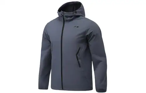 Li Ning Jackets Men's Dark Shadow Blue Hooded Moderate Other