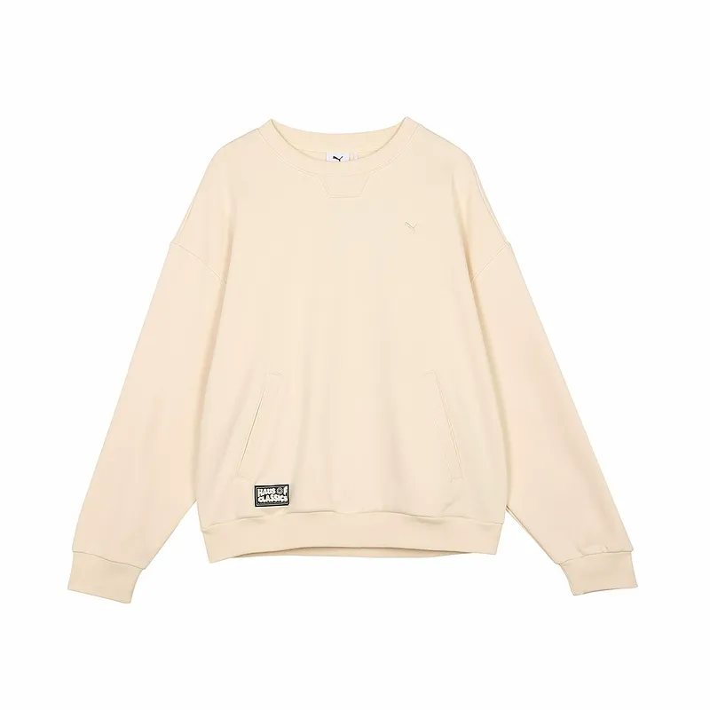 PUMA CLASSICS SELECTHAUSOF Fleece Lined Comfortable And Breathable Skin Friendly Soft Sweatshirt Unisex Almond Candy