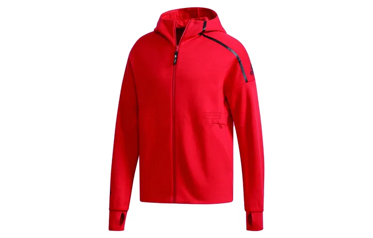 Adidas Jackets Men's Red Hooded Moderate Other