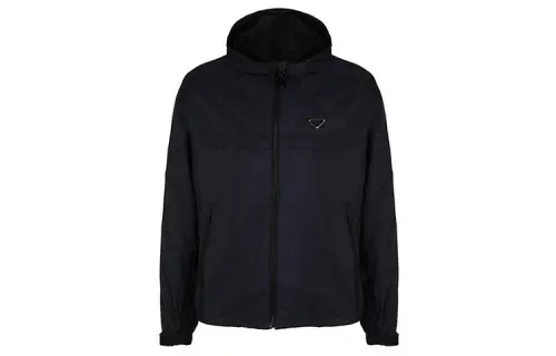 PRADA Jackets Men's Dark Blue Hooded Thin Other
