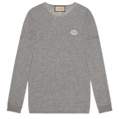 GUCCI SS24 Cashmere Sweater Men's Gray