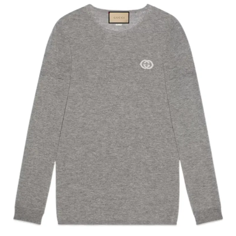 GUCCI SS24 Cashmere Sweater Men's Gray