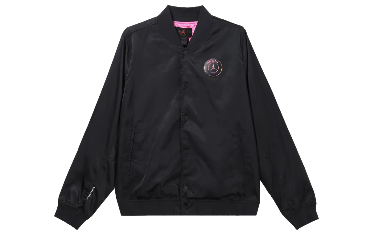 Jordan Jackets Men's Black Baseball Collar Moderate Pilot