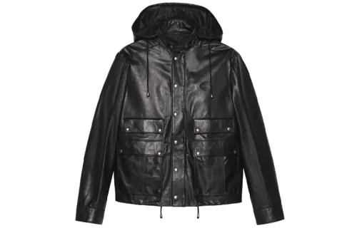 GUCCI Jackets Men's Black Detachable Hood Moderate Other