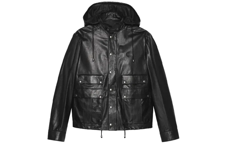 GUCCI Jackets Men's Black Detachable Hood Moderate Other