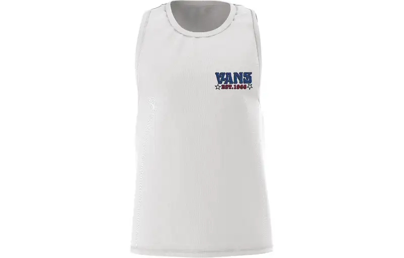 Vans Tank Tops Men's White Crew Neck Moderate Straight Fit