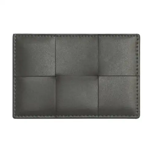 Bottega Veneta Leather Calfskin Credit Card Holder Mini Men's Light Gray Graphite