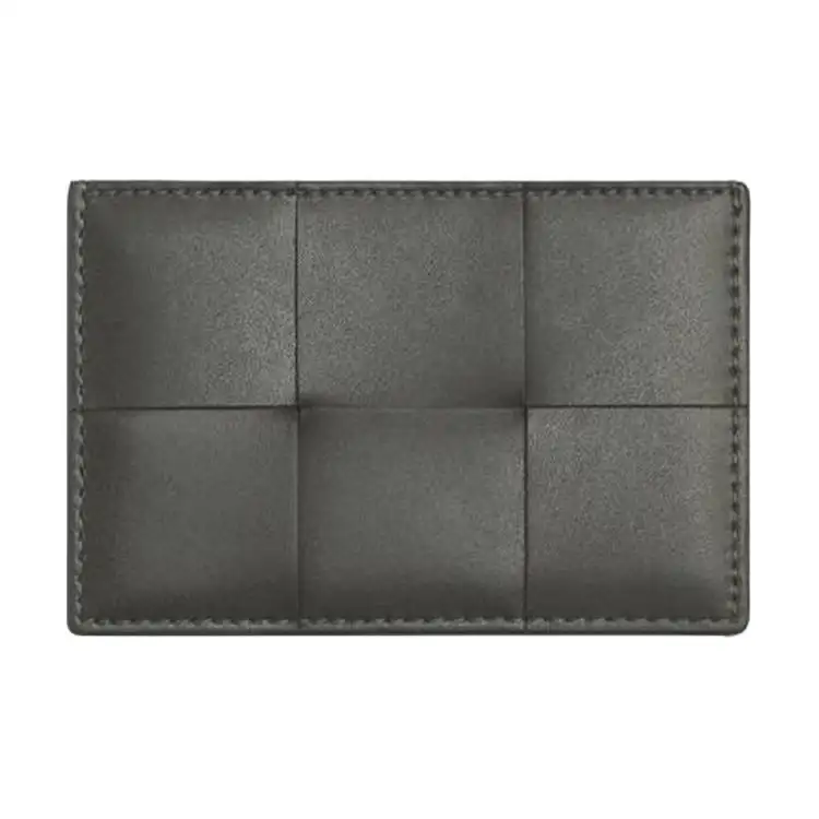 Bottega Veneta Leather Calfskin Credit Card Holder Mini Men's Light Gray Graphite