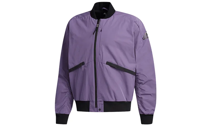 Adidas Jackets Men's Tech Purple/Black Stand Collar Moderate Other