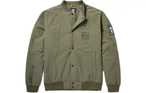Timberland Jackets Men's Green Baseball Collar Moderate