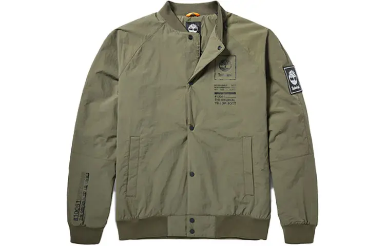 Timberland Jackets Men's Green Baseball Collar Moderate