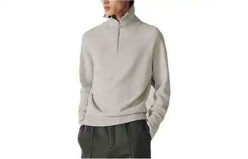 HERMES Knitwear Men's Gray Polo Collar Moderate Other