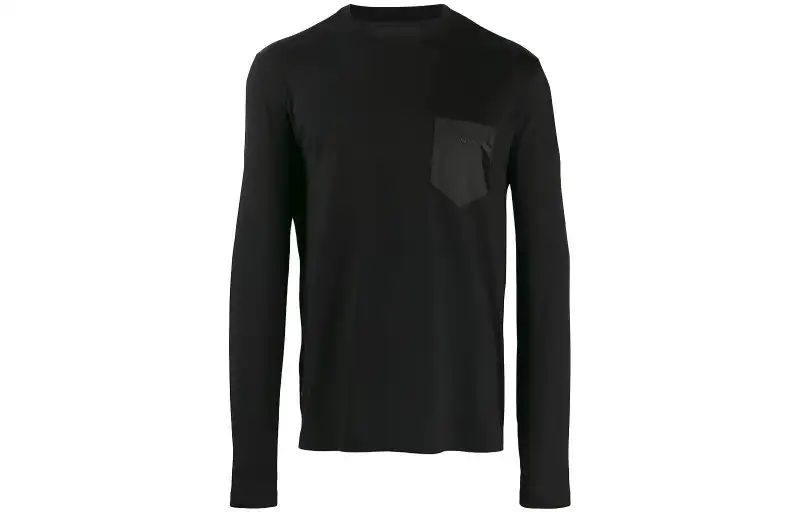 PRADA Sweaters Men's Black Crew Neck Moderate A Line