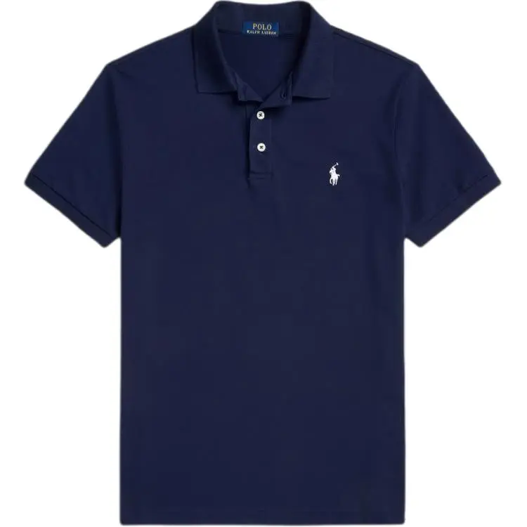 Polo Ralph Lauren FW24 Polo Shirt Custom Slim Fit Men's Elegant Dark Blue