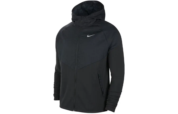 Nike Jackets Men's Black Hooded (Non-detachable) Moderate Straight Fit