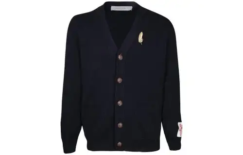 Golden Goose Knitwear Men's Dark Blue V Neck Moderate Other