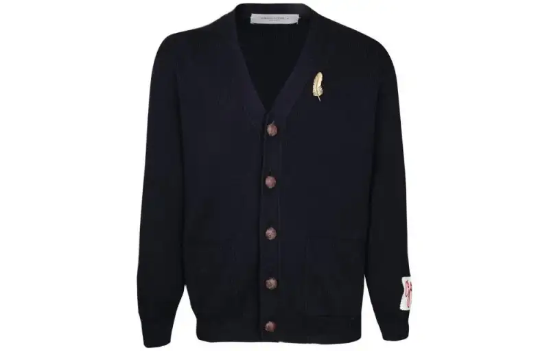 Golden Goose Knitwear Men's Dark Blue V Neck Moderate Other