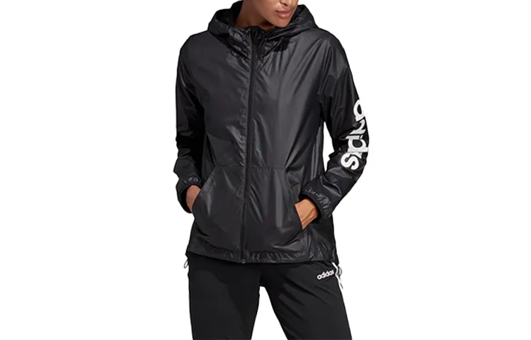 Adidas Jackets Women's Black Hooded Moderate Other