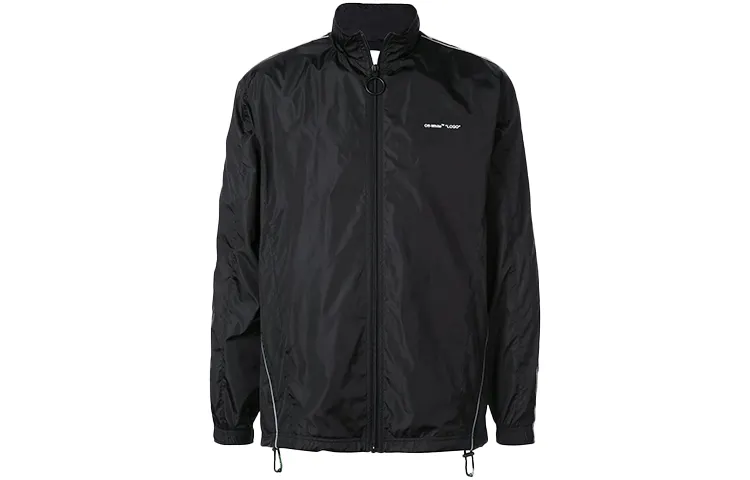 OFF WHITE Jackets Men's Black Stand Collar Moderate Other