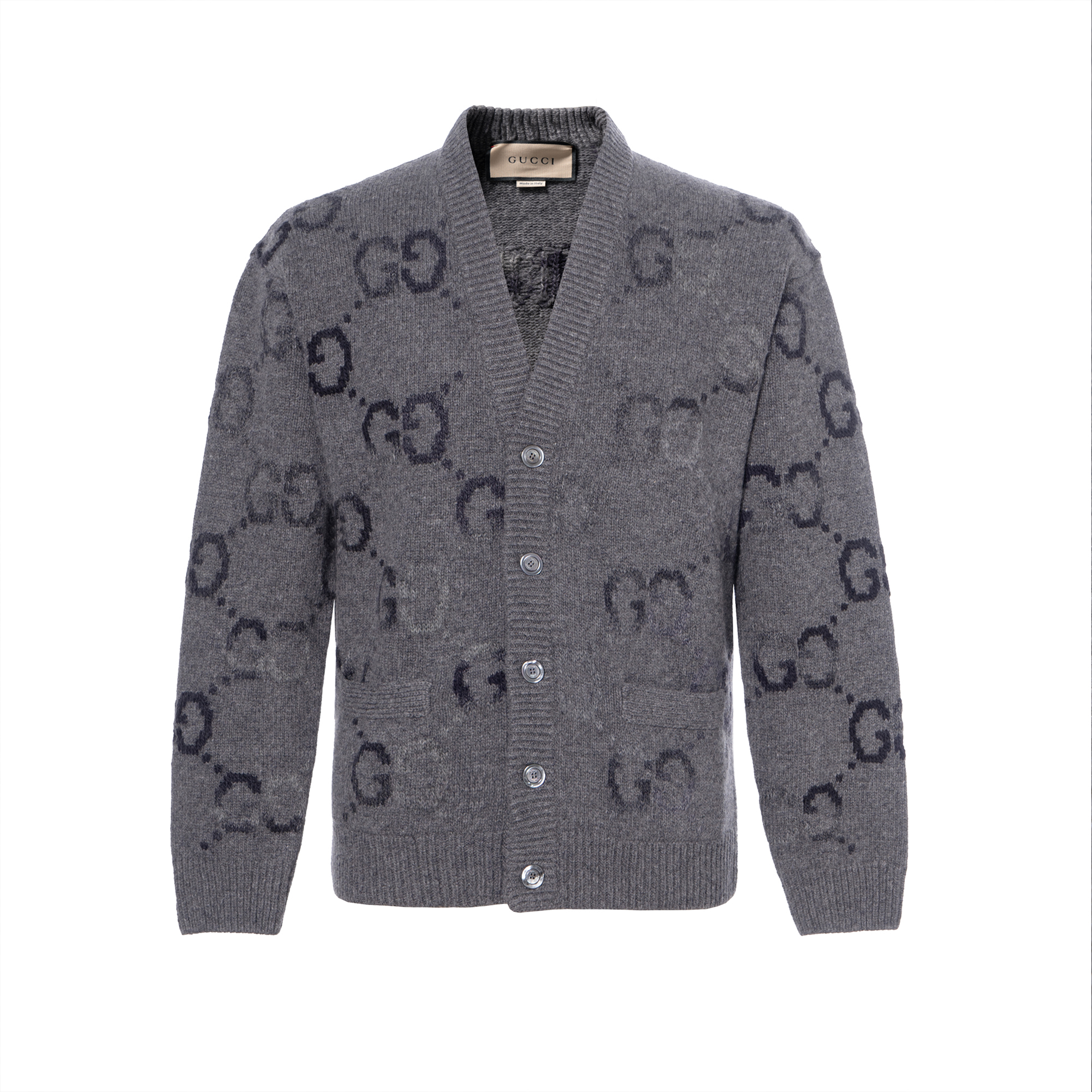 Gucci Wool cardigan with Gg intarsia