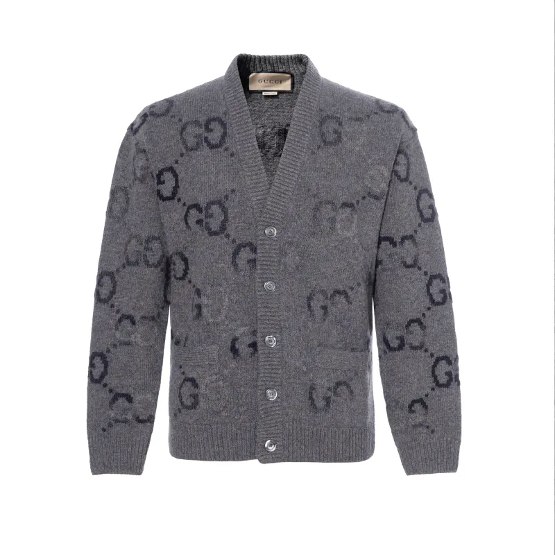 Gucci Wool cardigan with Gg intarsia