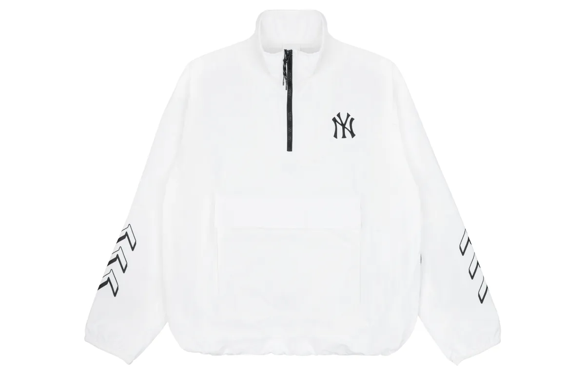 MLB New York Yankees Jackets Unisex White Stand Collar Thin