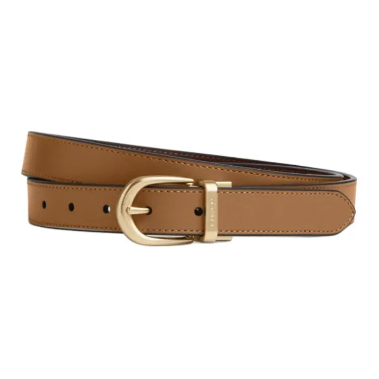 COACH Leather Belts Women's Brown Width 2.5cm